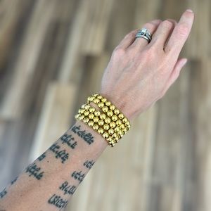 🌟Beautiful Handmade Bracelet 8mm‎ Plated Hematite Sphere🌟